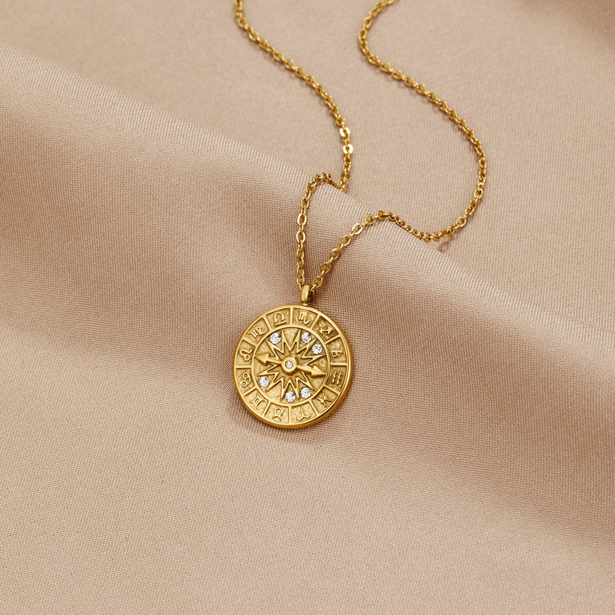 Zodiac Coin Gold Necklace