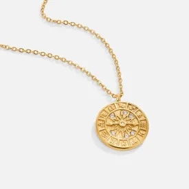 Zodiac Coin Gold Necklace